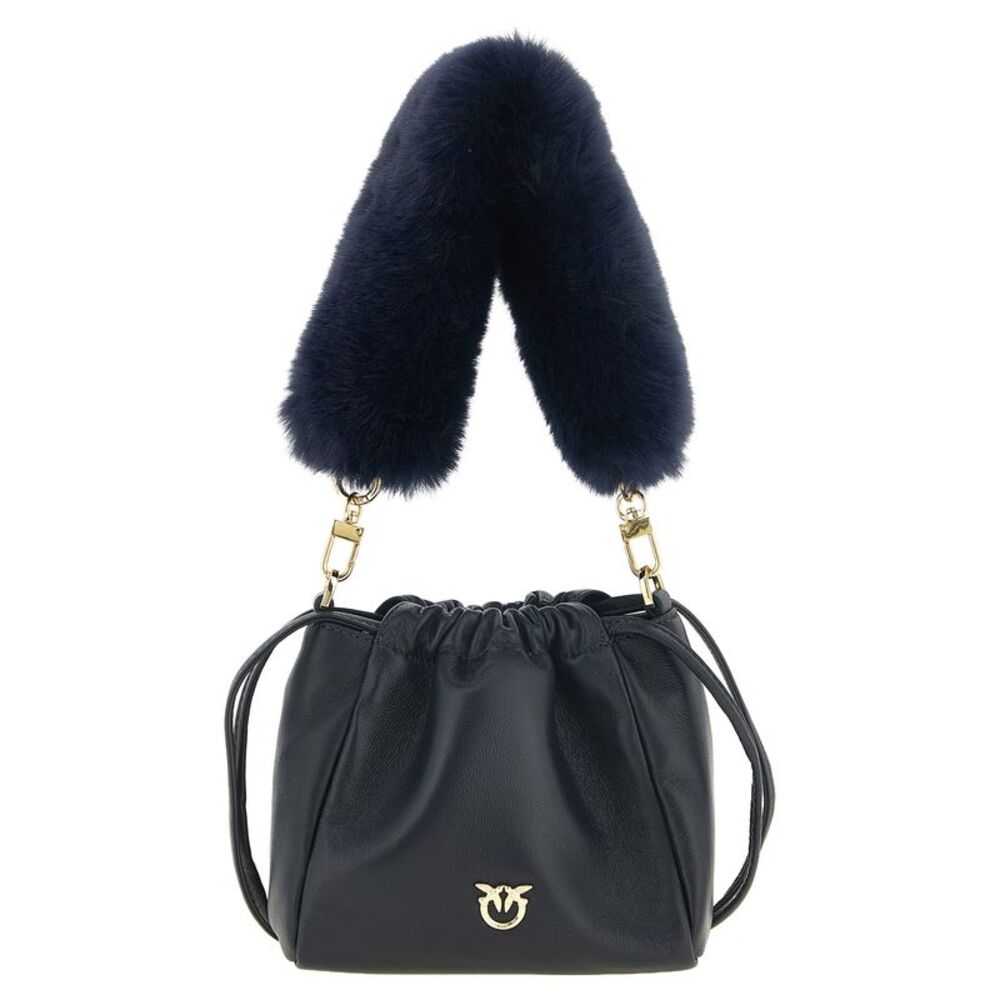 PINKO Blue Lambskin Shoulder Women's Bag
